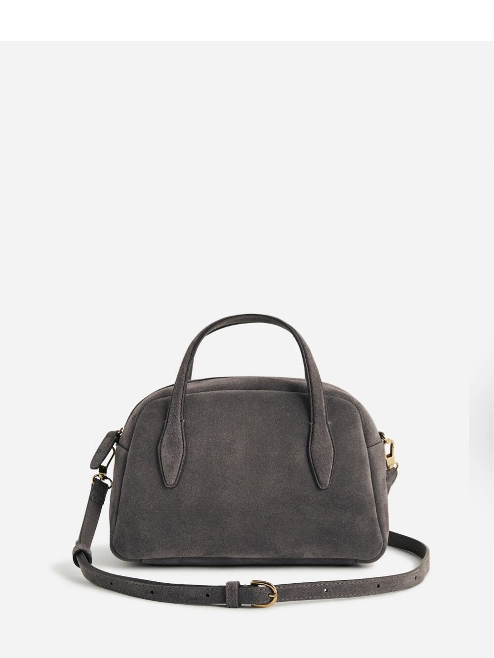 Madewell The Small Suede Crossbody Bag In Coastal Granite